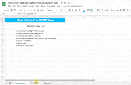 Conversion Rate Optimization Planning (CROP) Tool Preview (1)