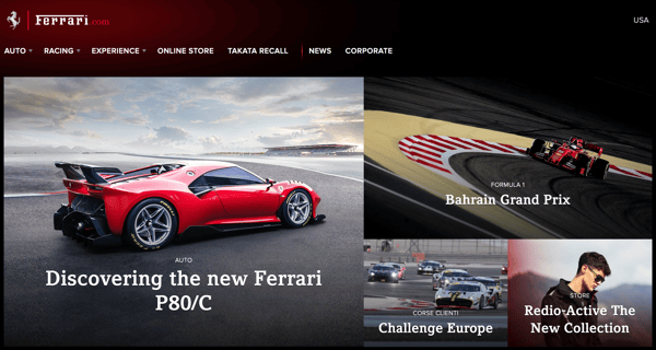 FerrariOne_website branding