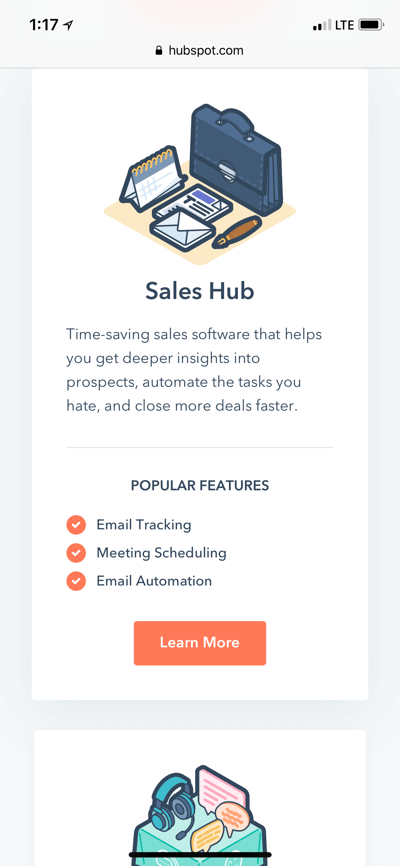 Mobile Landing Page Example