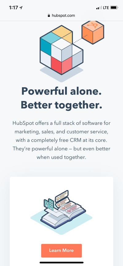 Mobile Landing Page Example
